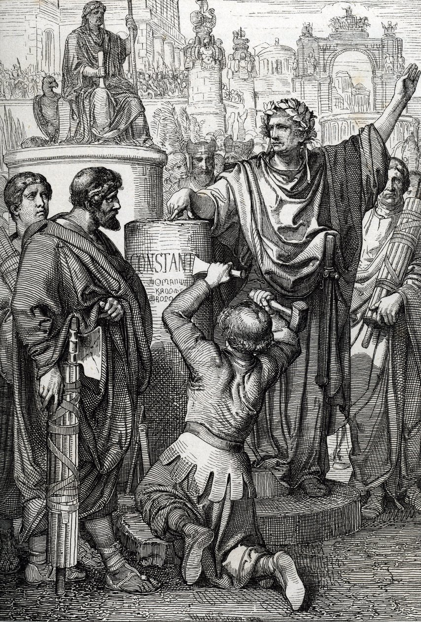 Założenie Konstantynopola przez cesarza Konstantynopola Wielkiego, który przeniósł stolicę cesarstwa do Bizancjum, które przemianował na Konstantynopol autorstwa Peter Johann Nepomuck Geiger