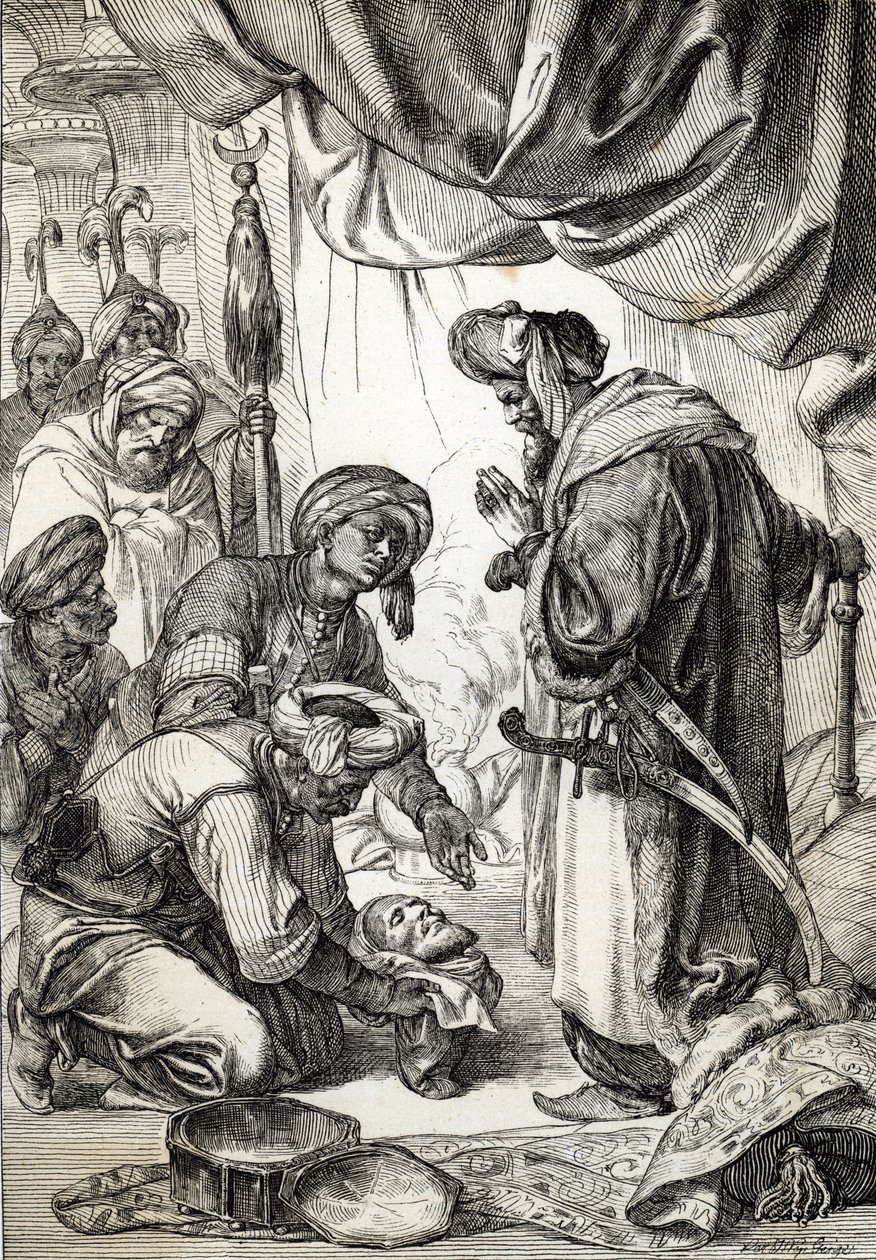 Głowa Alego Paszy z Janiny (1750-1822) podarowana przez Sicarów sułtanowi Mahmudowi II autorstwa Peter Johann Nepomuck Geiger