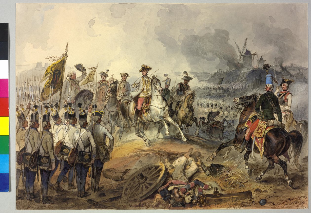 Pierwsza wojna koalicyjna. 1.3.1793. Bitwa Karola pod Aldenhoven 1793 r. autorstwa Peter Johann Nepomuk Geiger