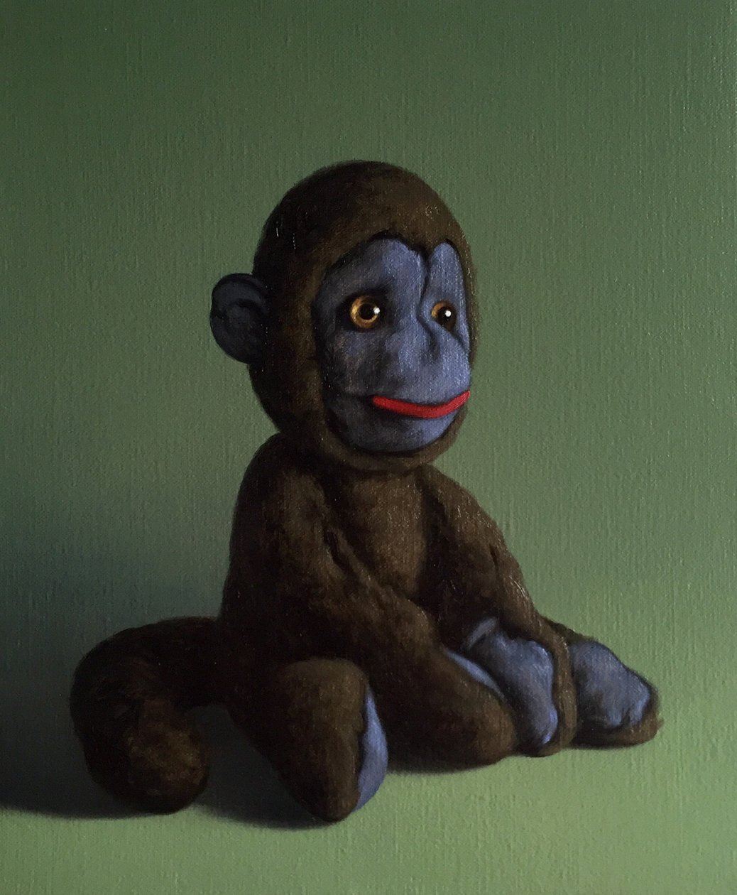 Brązowa małpa na zielono, 2016 autorstwa Peter Jones