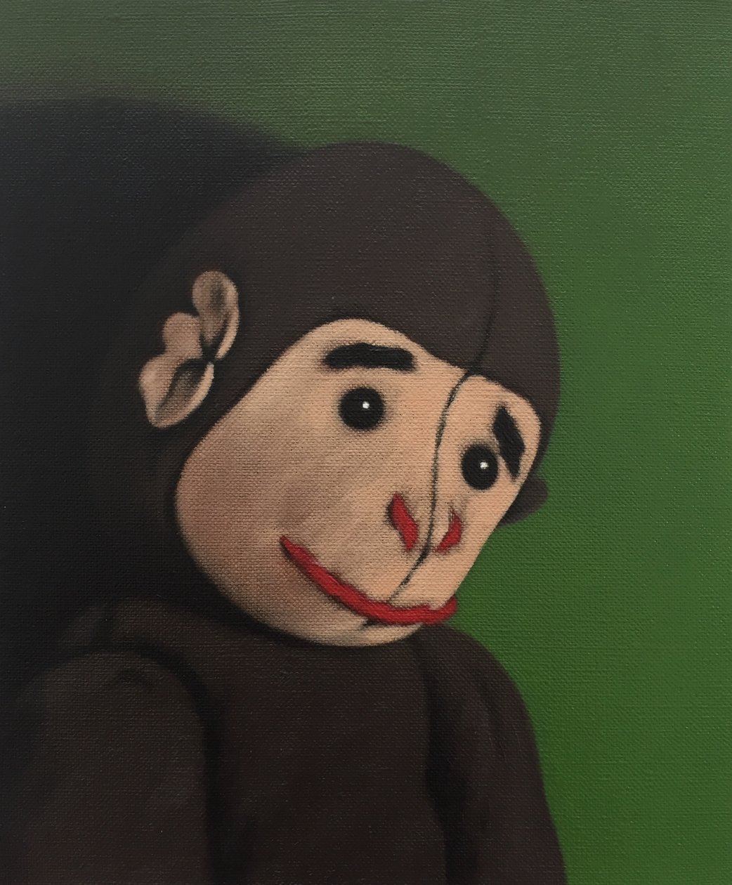 Portret małpy na zieleni, 2005 autorstwa Peter Jones