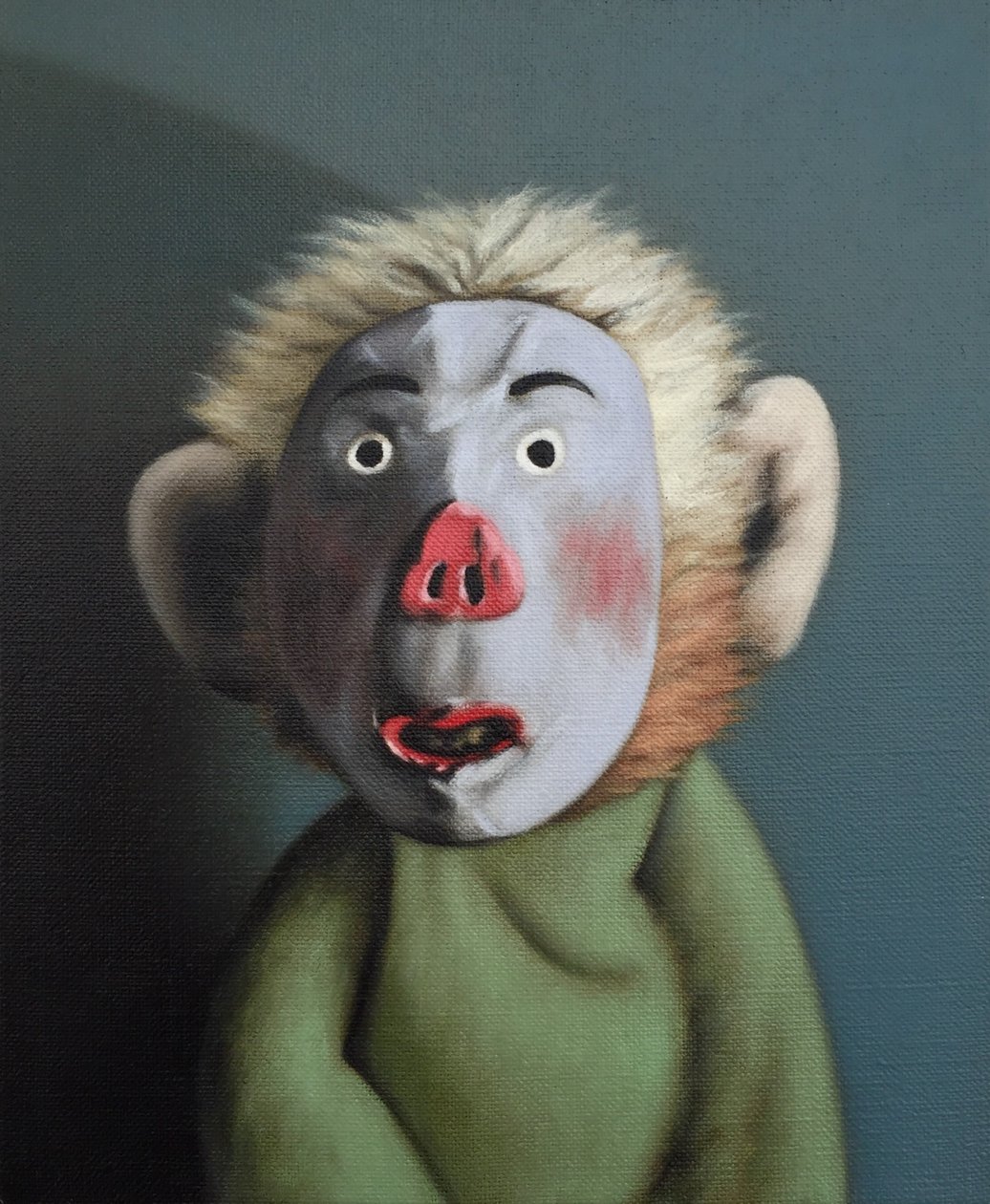 Małpa w masce świni, 2005 autorstwa Peter Jones