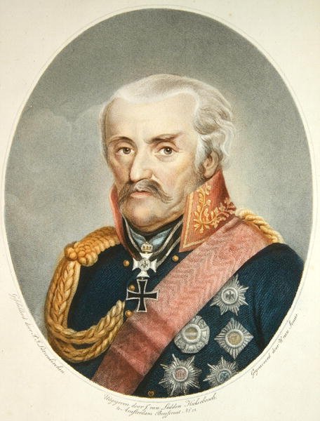 Feldmarszałek Prince Von Blucher (1742-1819) (kolorowy grawerunek) autorstwa Peter Joseph (after) Lutzenkirchen