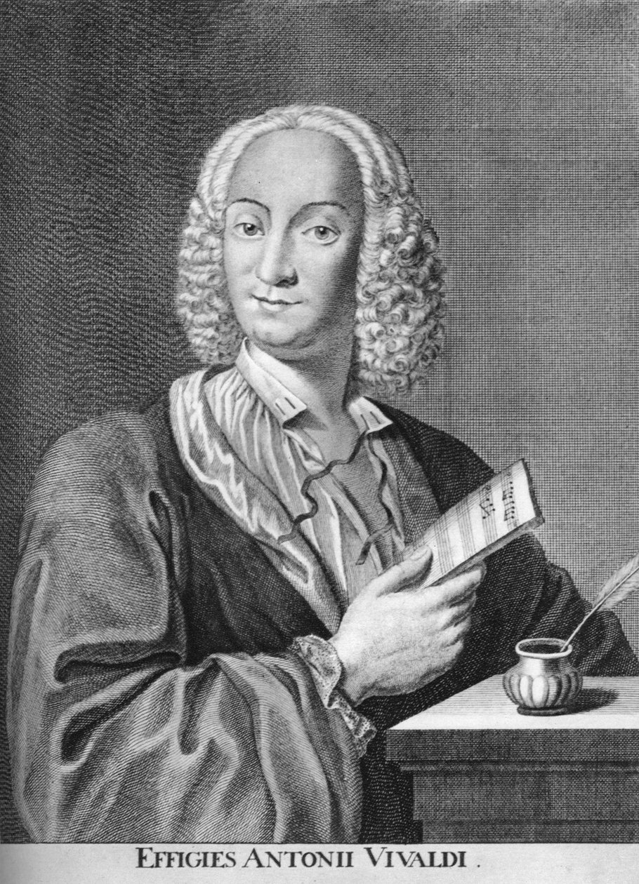 Antonio Vivaldi, włoski kompozytor barokowy, ksiądz katolicki i skrzypek-wirtuoz, 1725 autorstwa Peter La Cave
