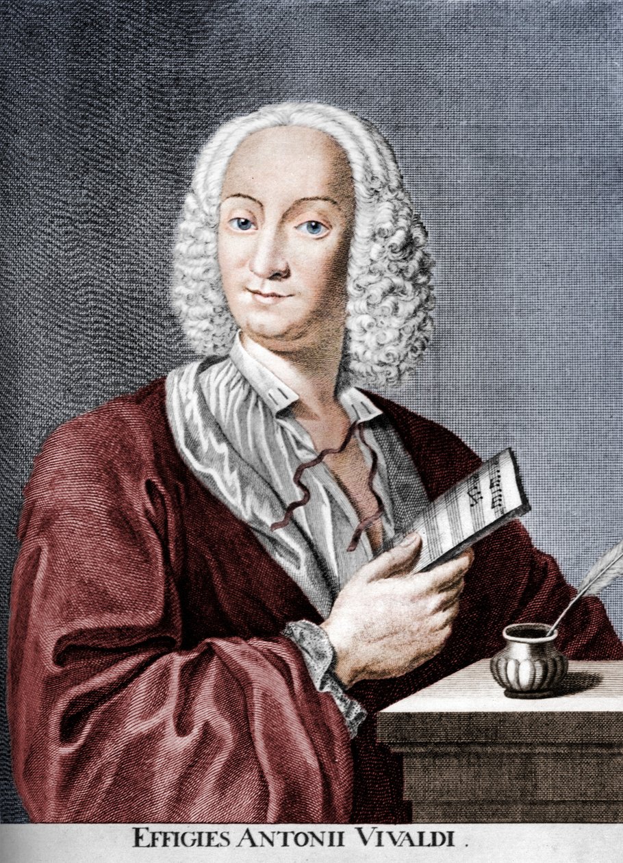 Antonio Vivaldi, włoski kompozytor barokowy, ksiądz katolicki i skrzypek-wirtuoz, 1725 autorstwa Peter La Cave