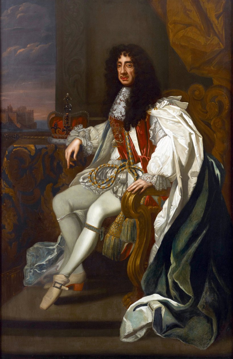 Barok : Portret Karola II Anglii (1630-1685), w szatach Orderu Podwiązki par Lely, Sir Peter (1618-1680). Olej na płótnie, 213,5x140. Prywatna kolekcja autorstwa Peter Lely