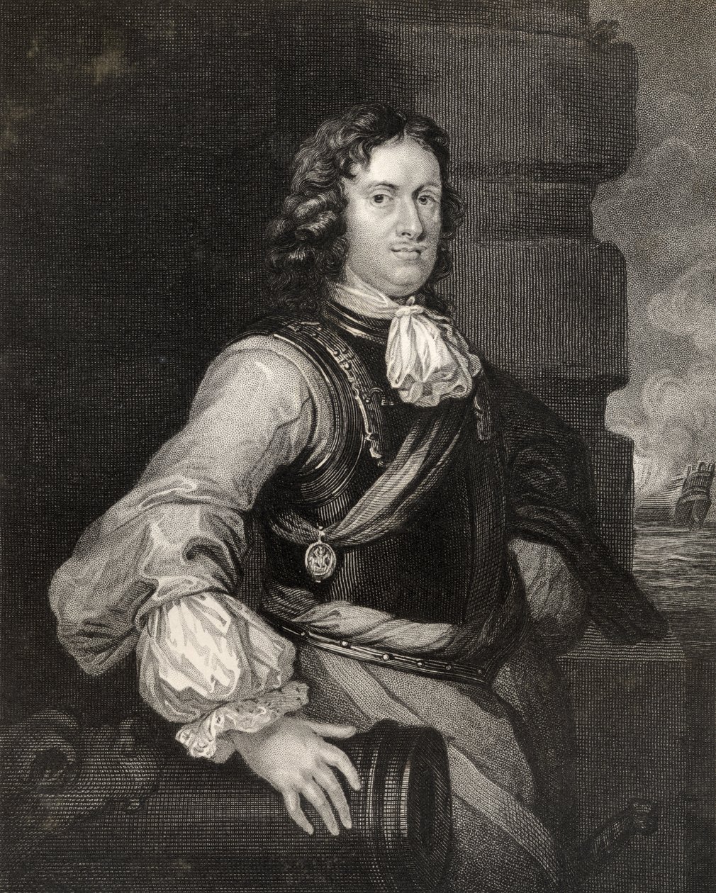 Edward Montagu, grawerowane przez H.T. Ryall, z „Narodowej Galerii Portretów Tom IV”, wydana ok. 1820 r. autorstwa Peter Lely