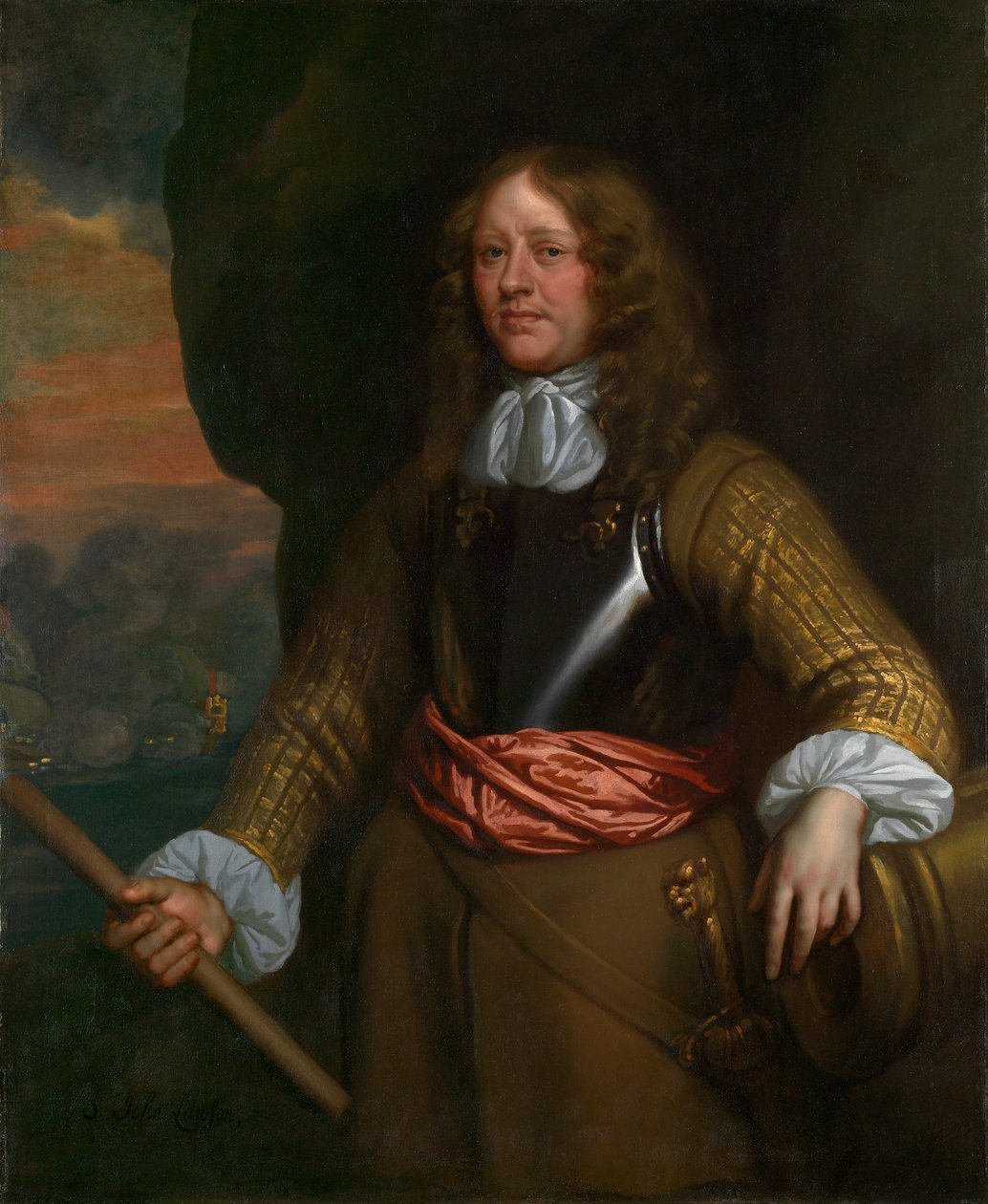 Flagmani z Lowestoft: Admirał Sir John Lawson (zm. 1665) autorstwa Peter Lely