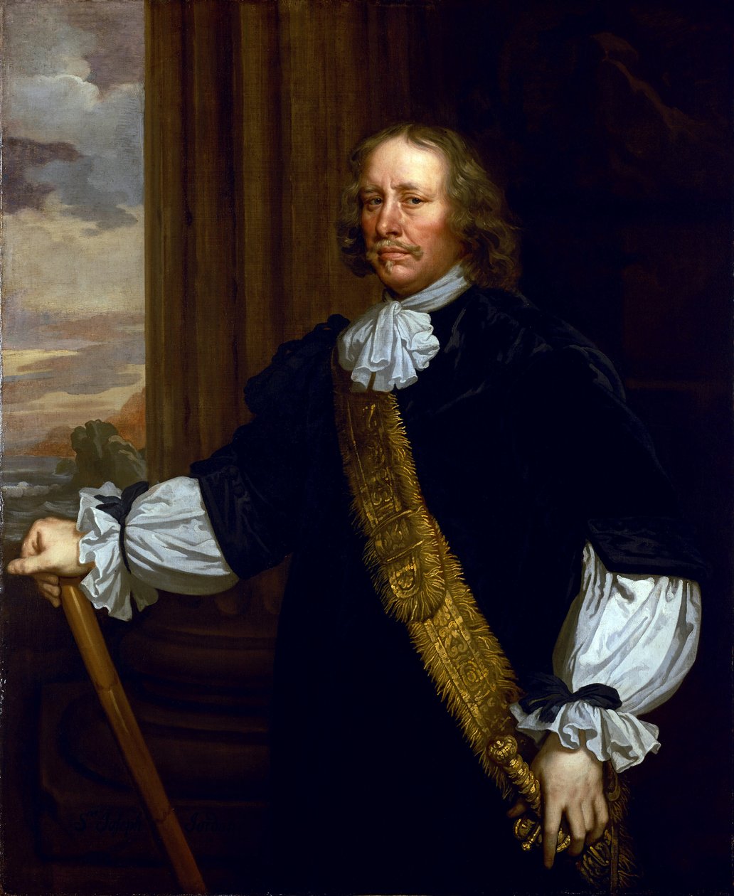 Portret wiceadmirała sir Josepha Jordana (1603-1685), chorążego bandery Lowestoft, związany z bitwą pod Lowestoft (Anglia) autorstwa Peter Lely