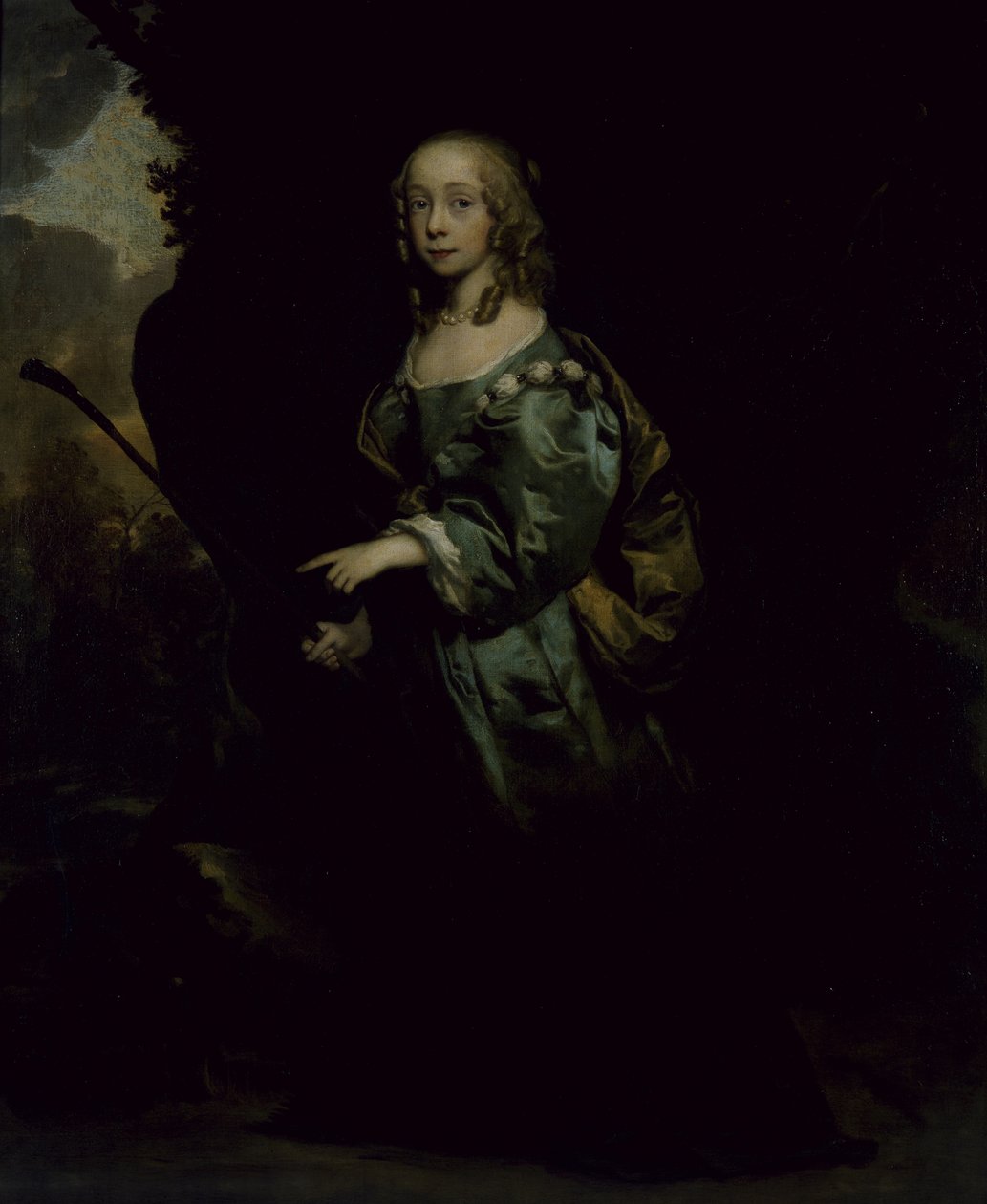 Portret młodej dziewczyny w kolorze zielonym (olej na płótnie) autorstwa Peter Lely
