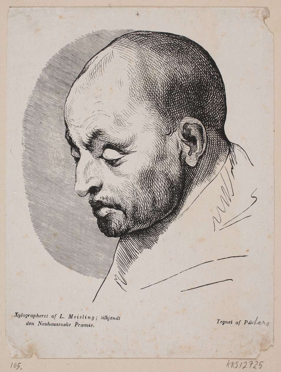 Głowa łysego mężczyzny autorstwa Peter Ludvig Meisling