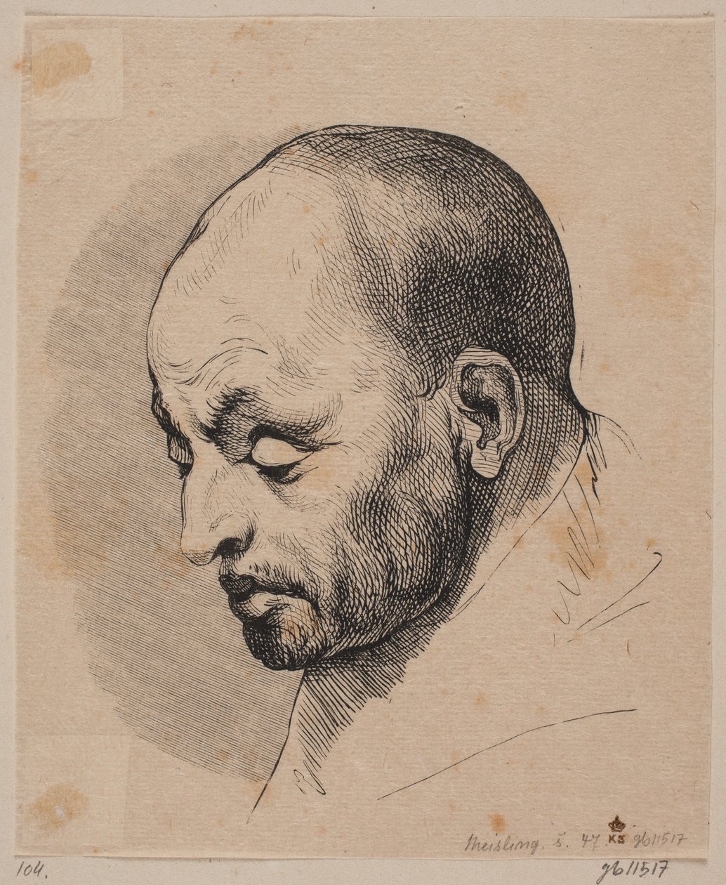 Głowa łysego mężczyzny autorstwa Peter Ludvig Meisling
