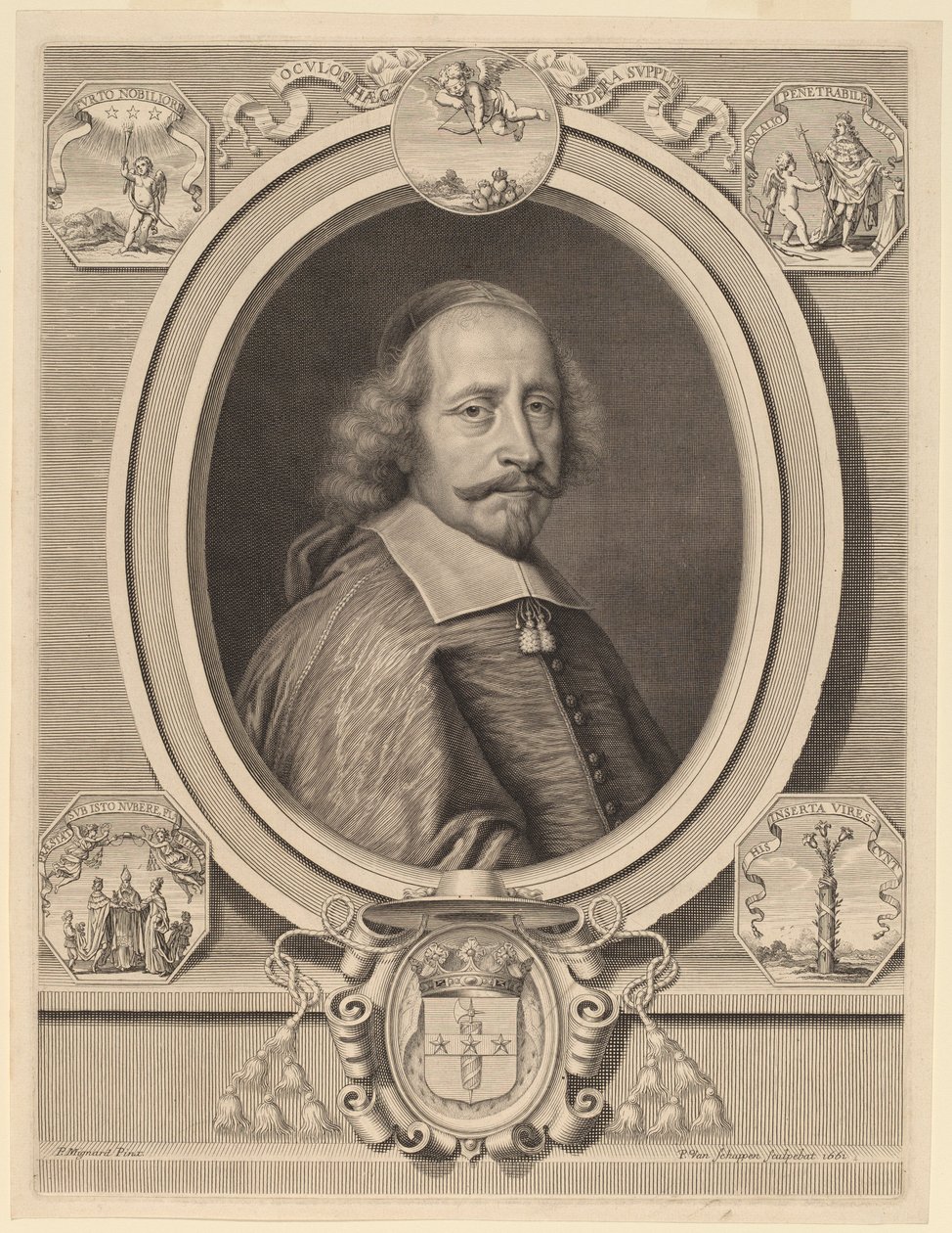 Kardynał Jules Mazarin autorstwa Peter Ludwig van Schuppen after Pierre Mignard I