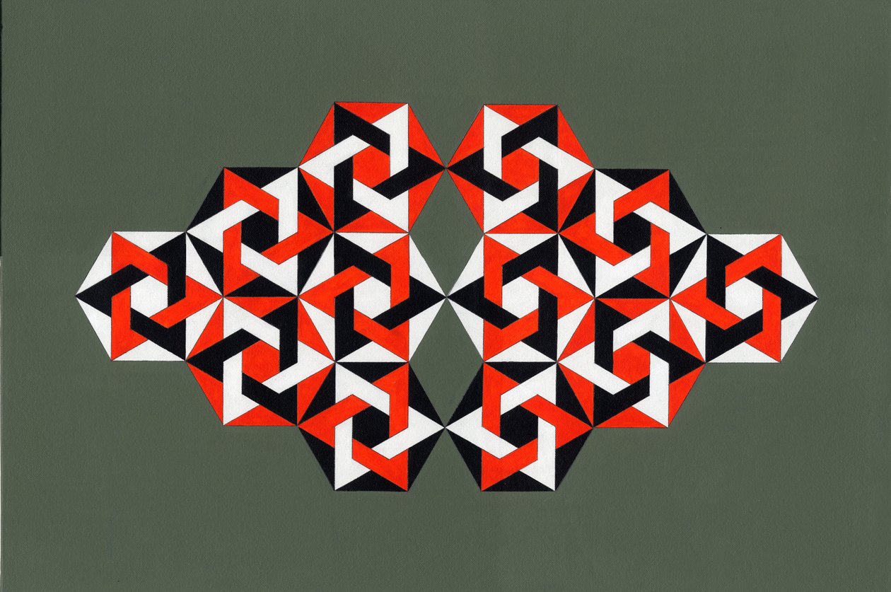 Heksagramy, 2009 (akryl na płótnie) autorstwa Peter McClure