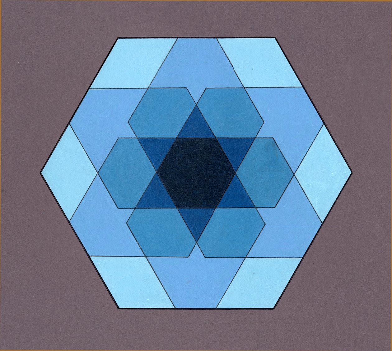 Overlaying Hexagons, 2009 (akryl na płycie) autorstwa Peter McClure