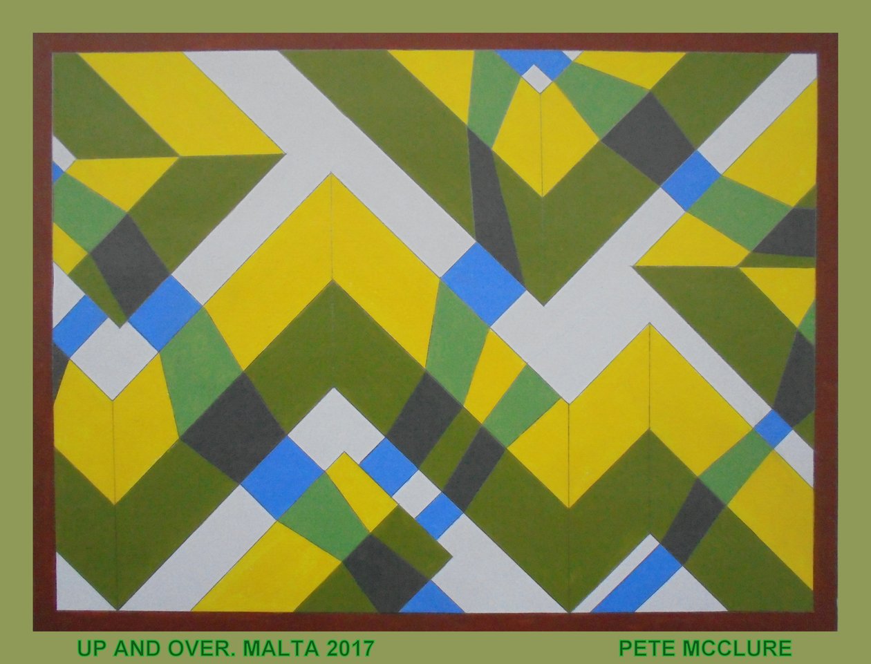 UP AND OVER, 2017, AKRYL NA PAPIERZE autorstwa Peter McClure