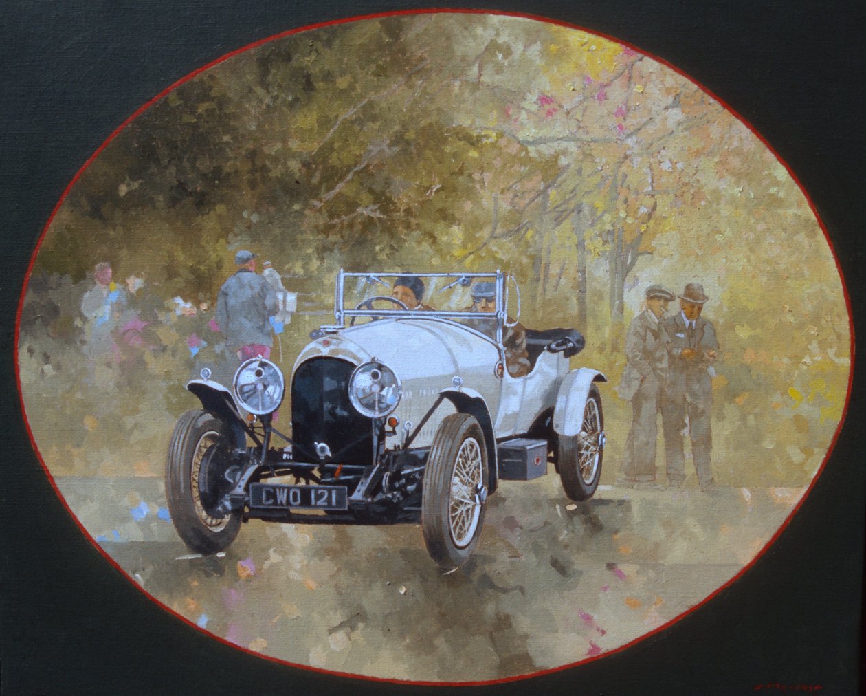 3-litrowy Bentley w Kelmarsh (olej na płótnie) autorstwa Peter Miller