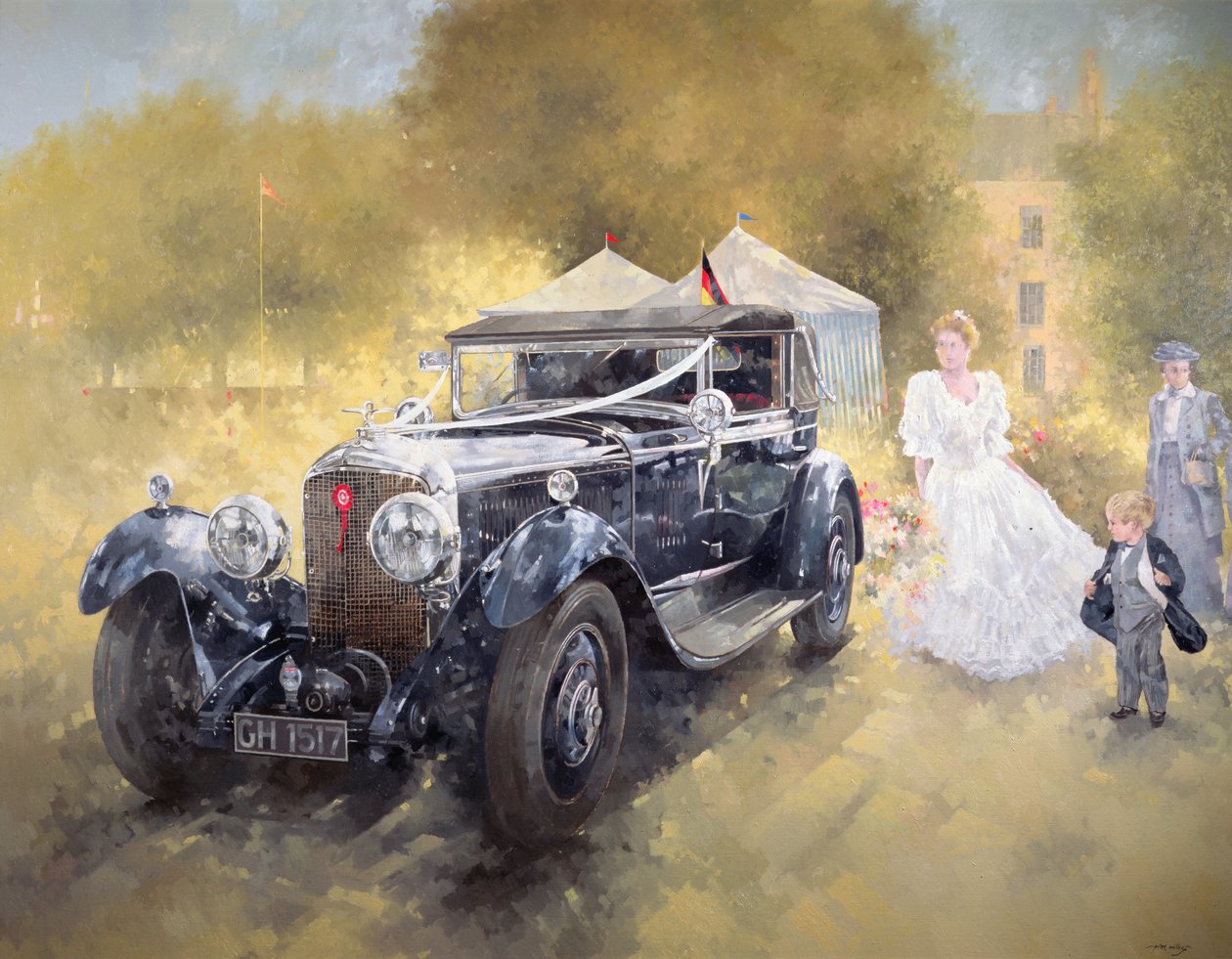 Bentley i Panna Młoda (olej na płótnie) autorstwa Peter Miller