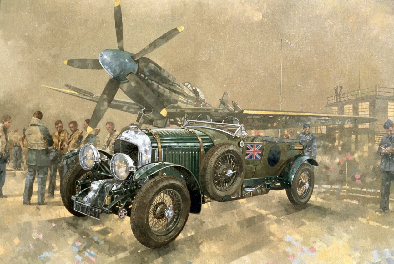 Bentley i Spitfire (olej na płótnie) autorstwa Peter Miller