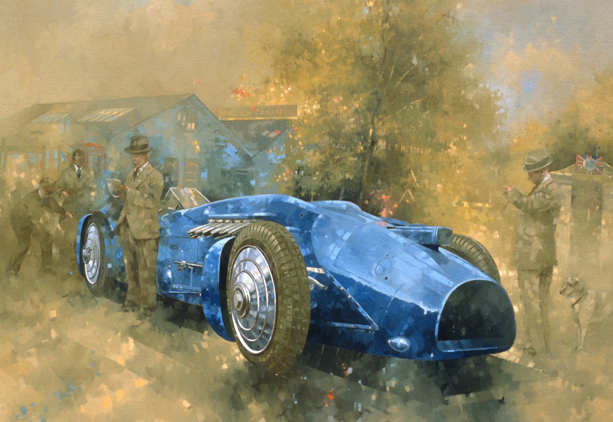 Bluebird w Brooklands (olej na płótnie) autorstwa Peter Miller