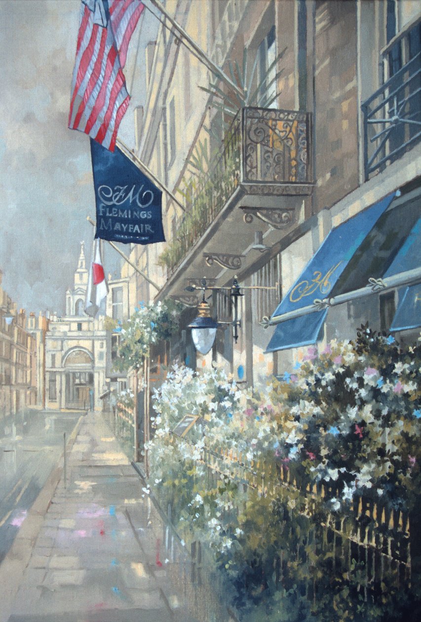 Flemings Hotel, Half Moon Street, Londyn (olej na płótnie) autorstwa Peter Miller