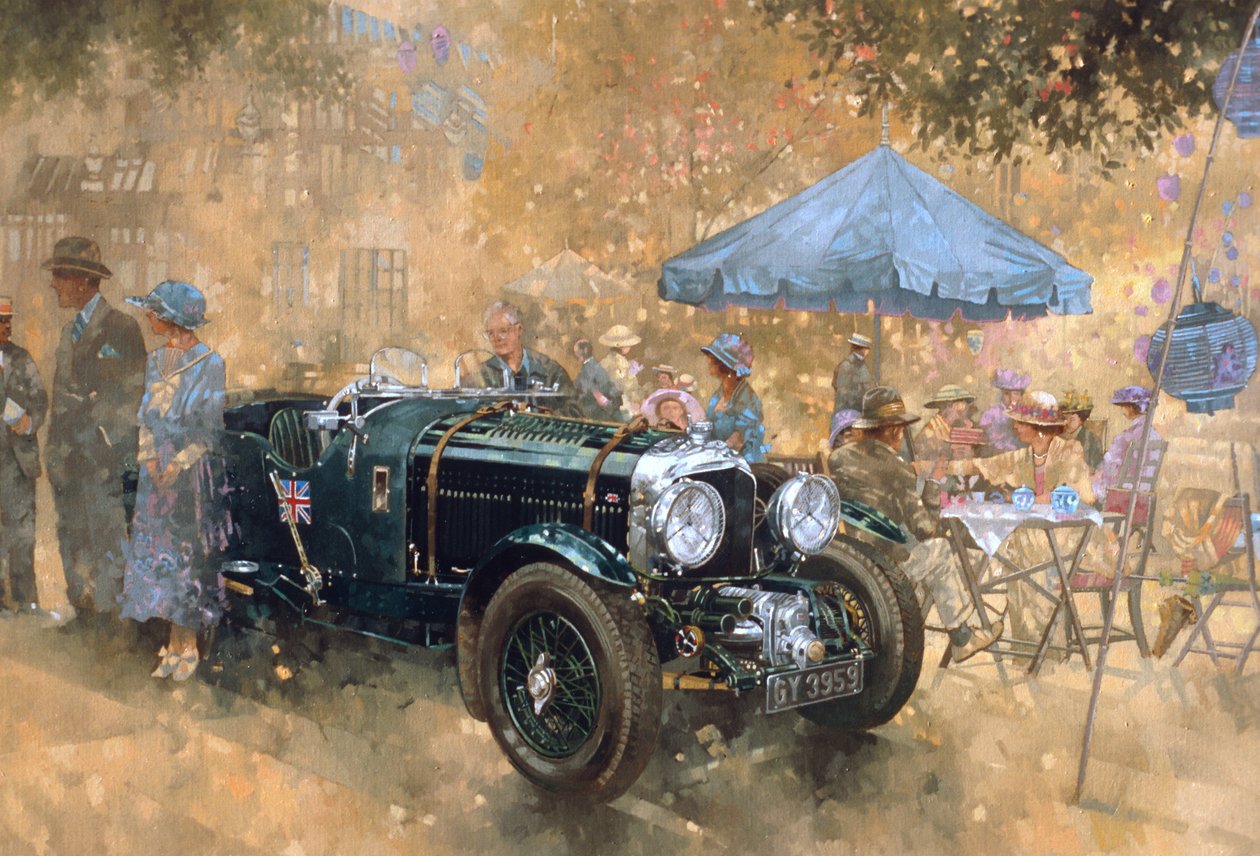 Garden party z Bentleyem (olej na płótnie) autorstwa Peter Miller