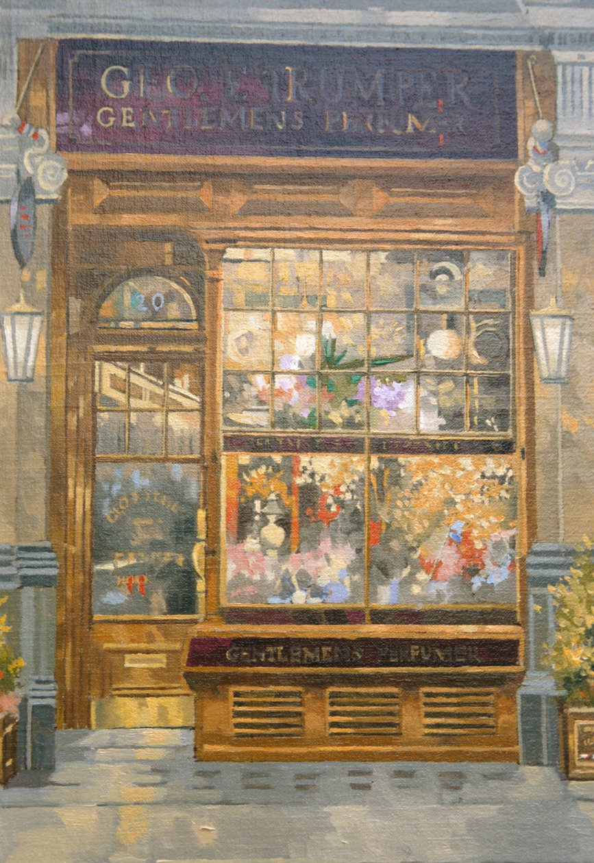 Geo F. Trumper, Jermyn Street, Londyn (olej na płótnie) autorstwa Peter Miller