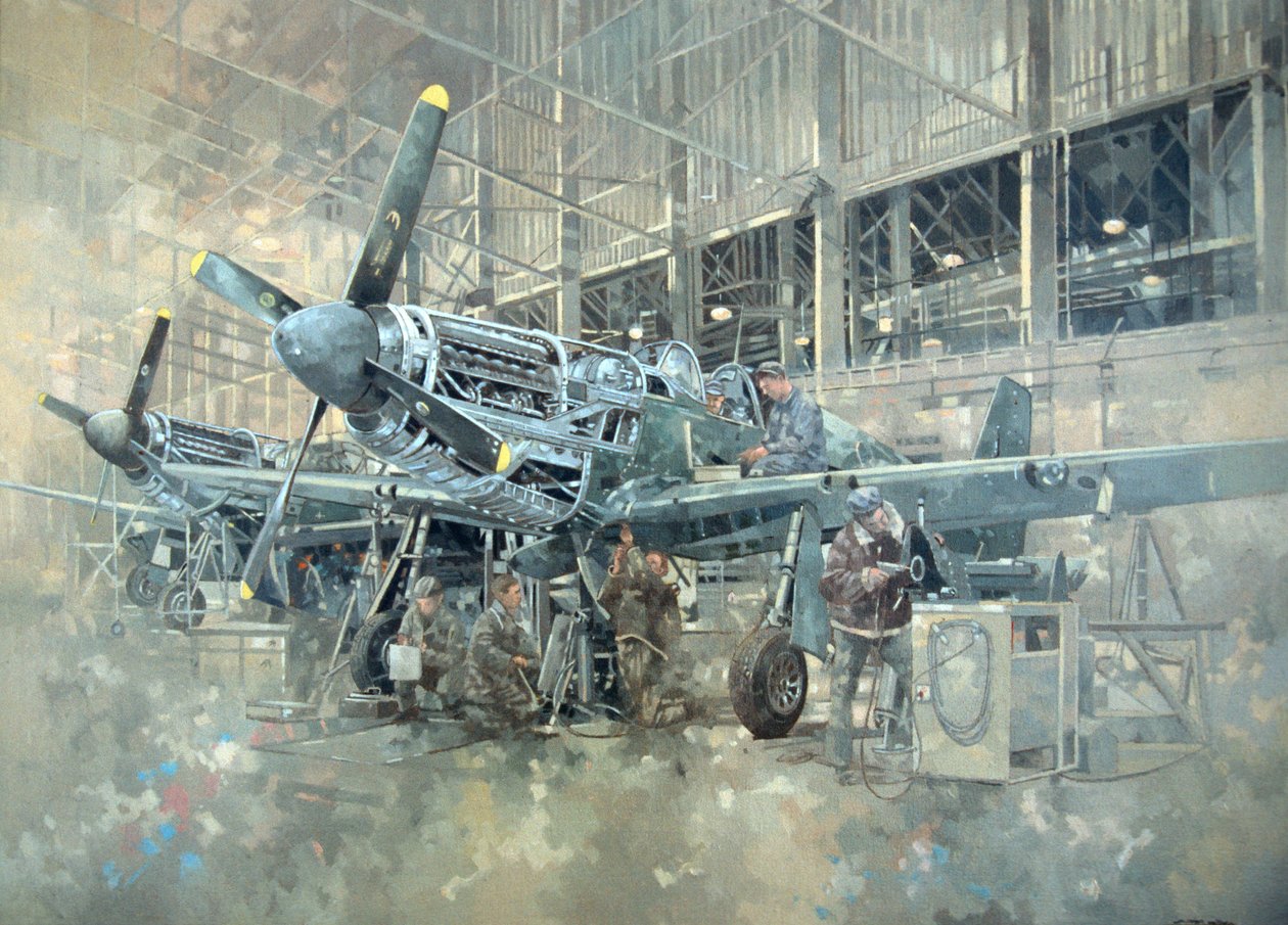 Mustang w Warton (olej na płótnie) autorstwa Peter Miller