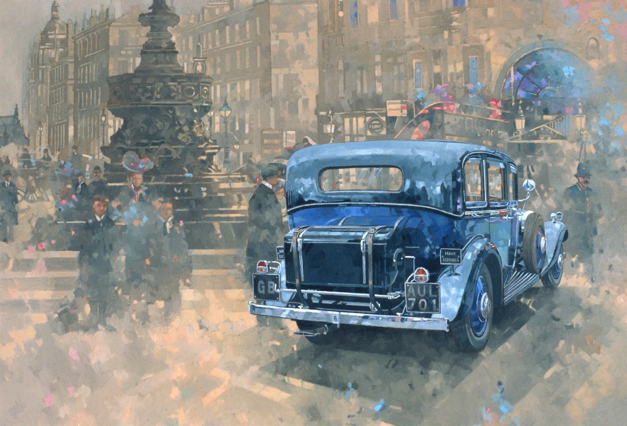 Upiór na Piccadilly (detal) (olej na płótnie) autorstwa Peter Miller