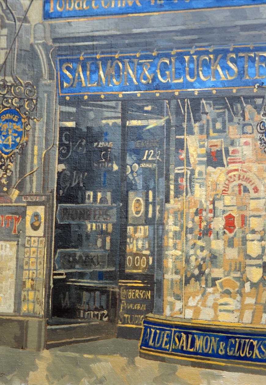 Łosoś i Gluckstein, Oxford Street (olej na płótnie) autorstwa Peter Miller