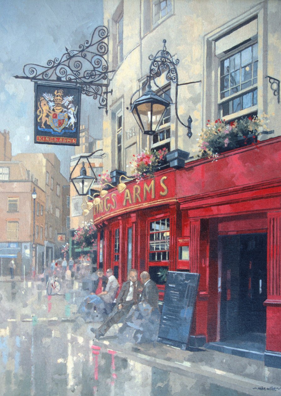 The Kings Arms, Shepherd Market, Londyn (olej na płótnie) autorstwa Peter Miller