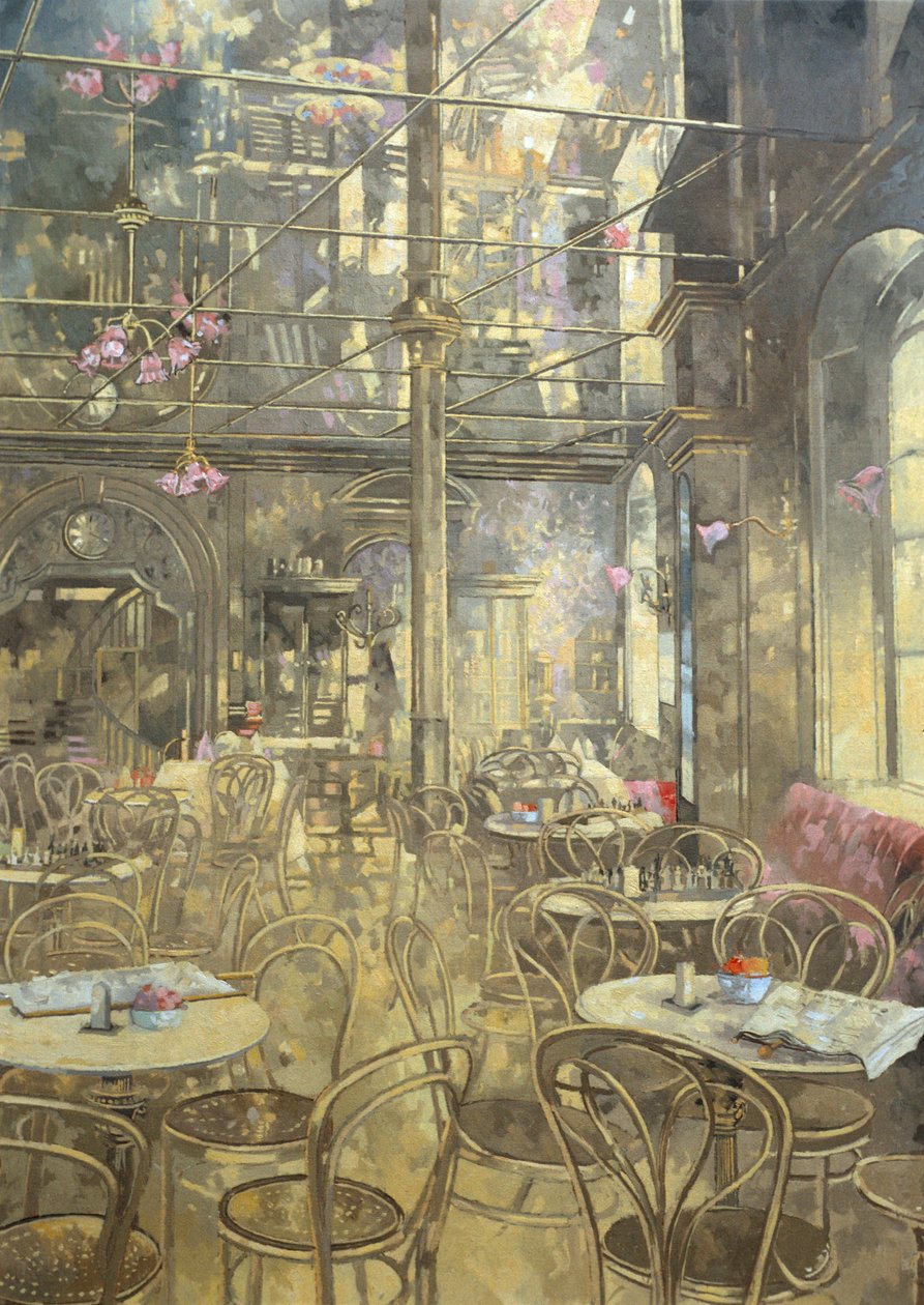 The Vienna Cafe, Oxford Street (olej na płótnie) autorstwa Peter Miller