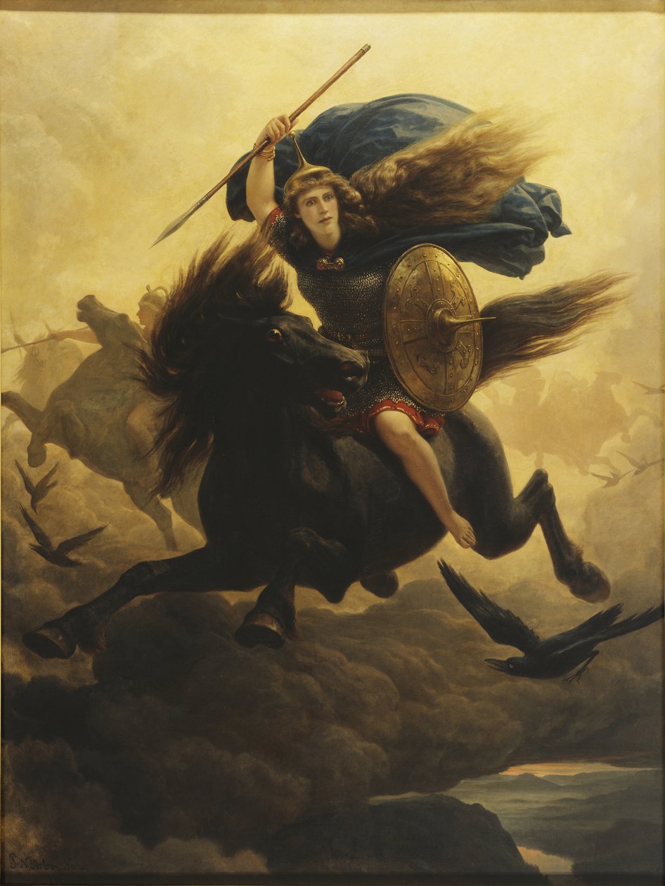 Les valkyries - Walkueren (Valkyrien), autorstwa Arbo, Peter Nicolai (1831-1892). olej na płótnie autorstwa Peter Nicolai Arbo
