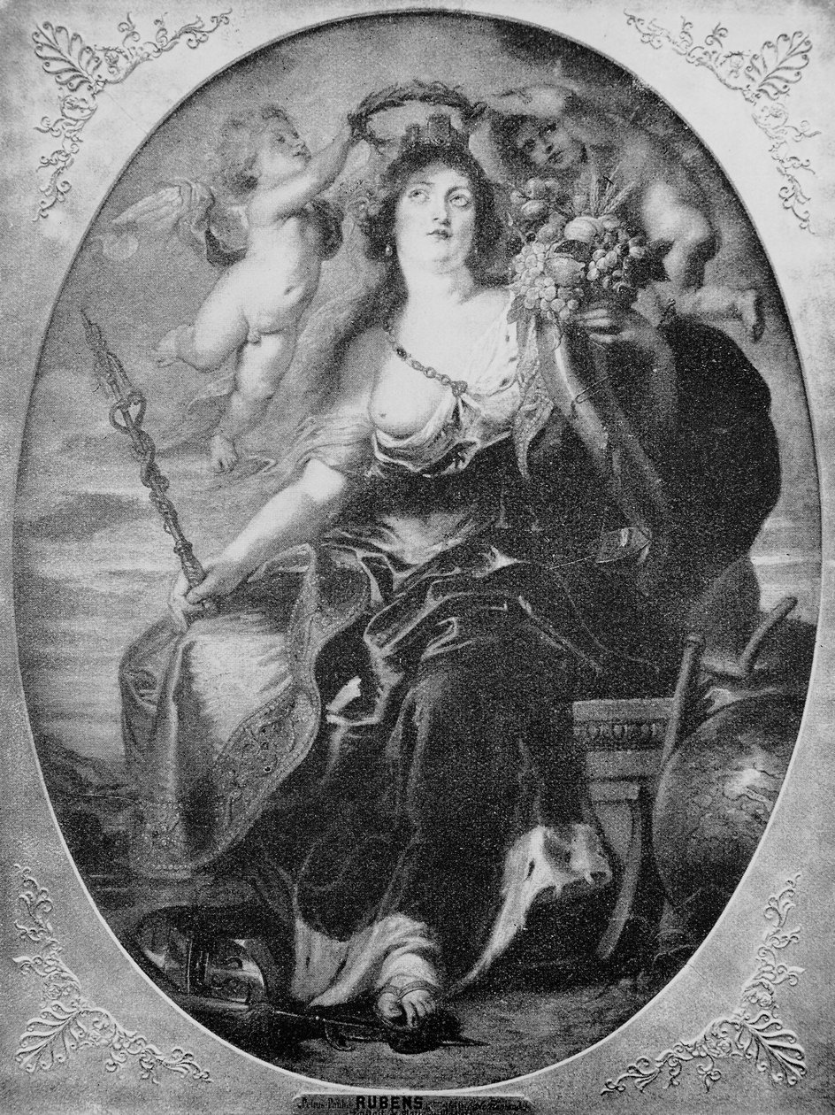 Portret Marii Medycejskiej według obrazu Petera Paula Rubensa (rycina) autorstwa Peter Paul (after) Rubens