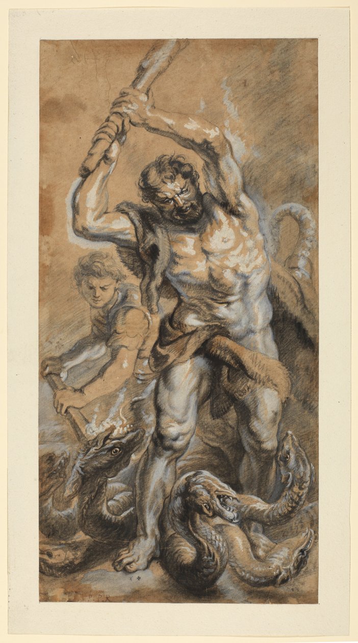 Herkules zabija Hydrę Lernejską autorstwa Peter Paul (school of) Rubens