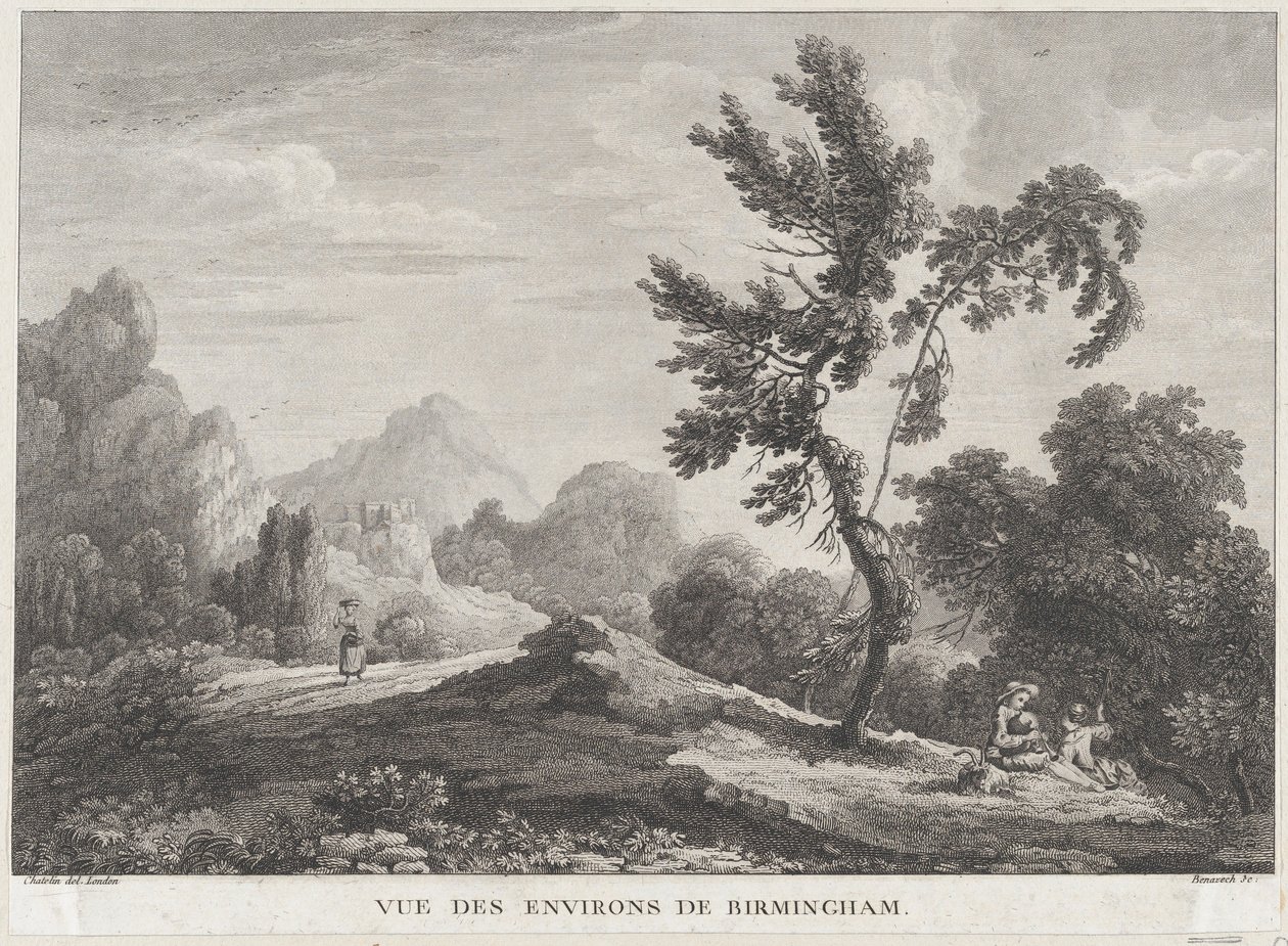 Widok na Birmingham, ca. 1755., ca. 1755. autorstwa Peter Paul Benazech