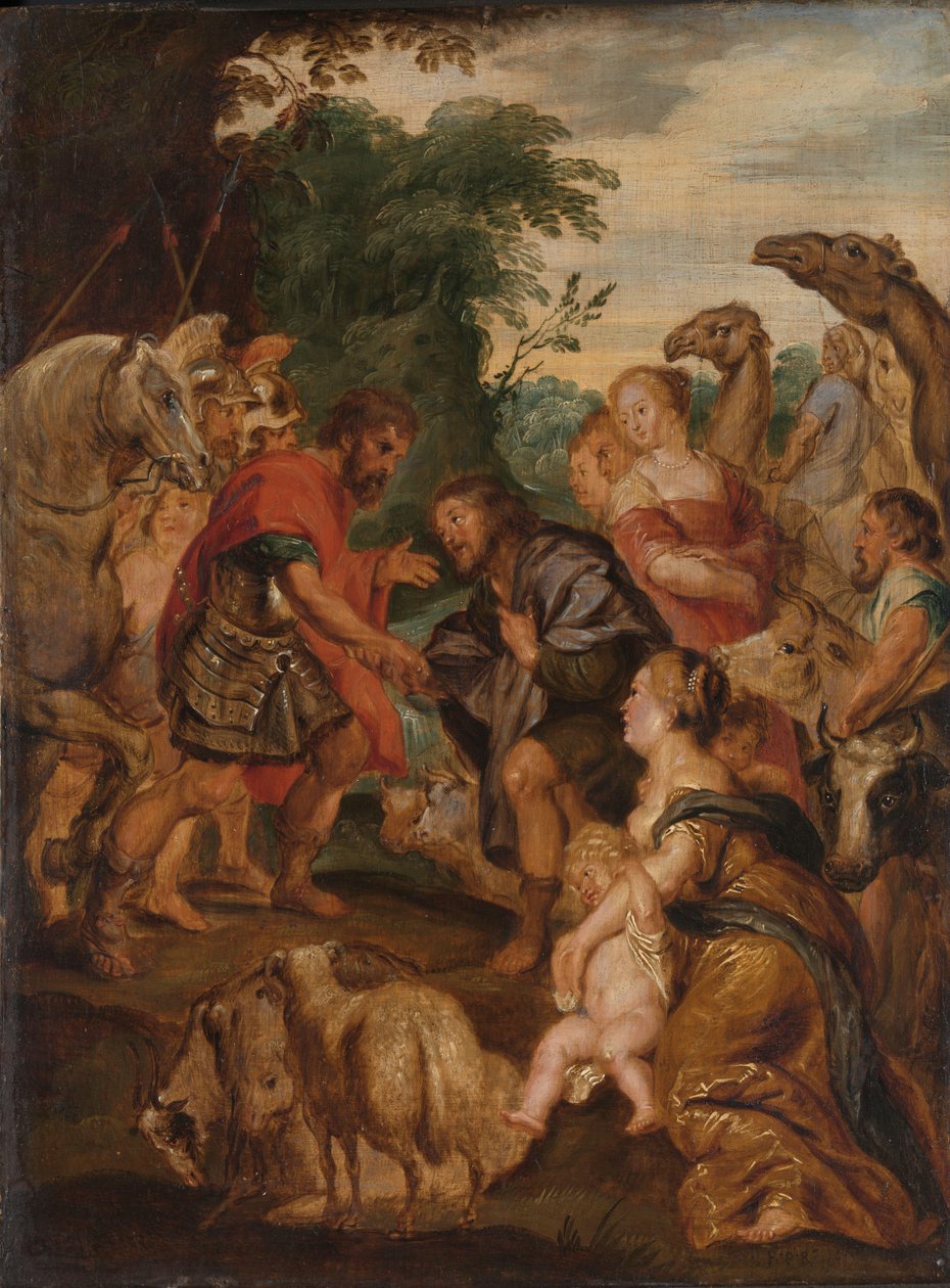 Pojednanie Jakuba i Ezawa autorstwa Peter Paul Rubens (after)