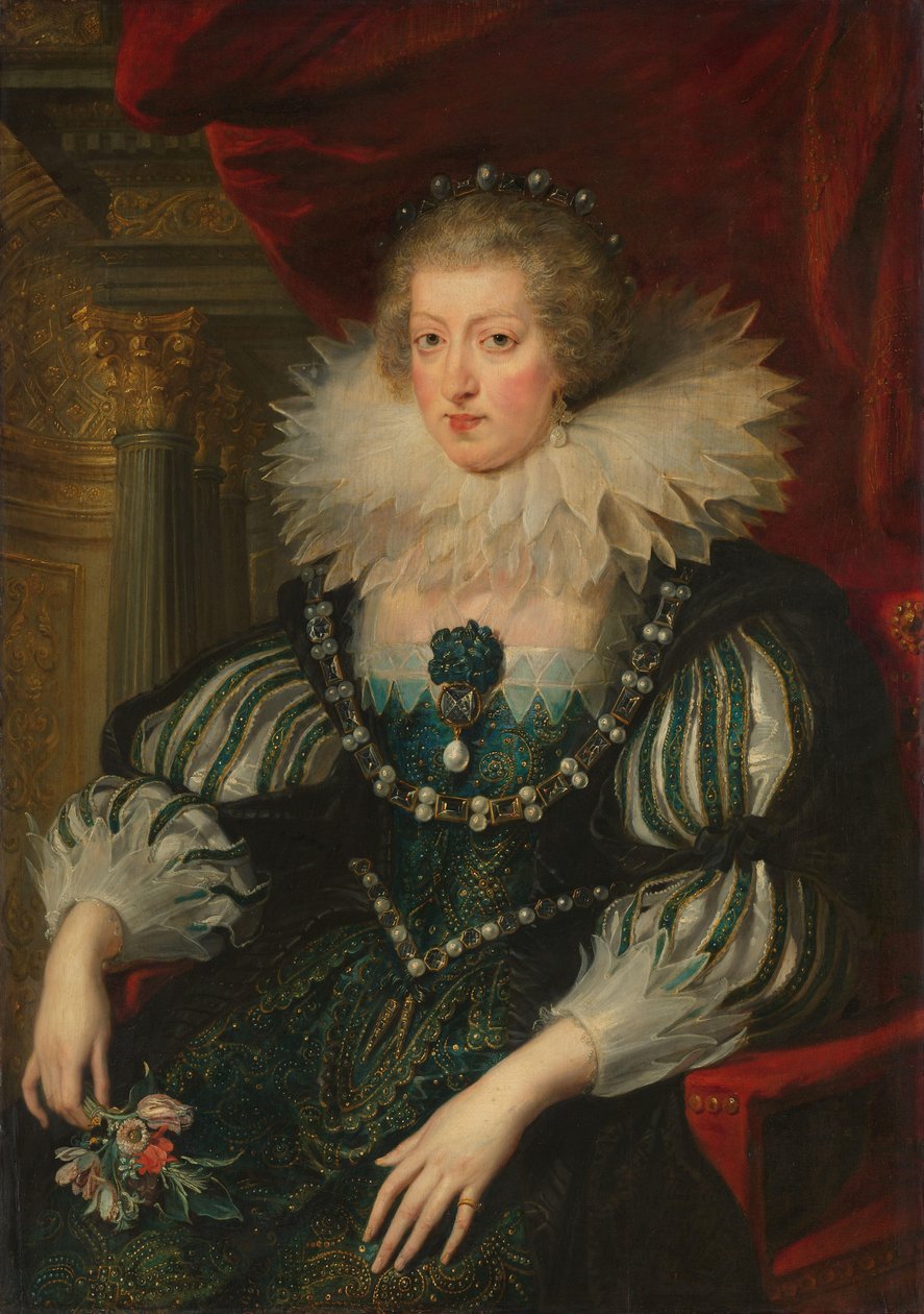 Portret Anny Austriackiej (1601-1666), królowej Francji autorstwa Peter Paul Rubens (workshop of)