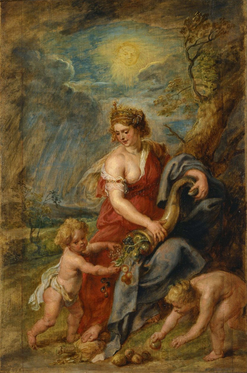 Obraz „Obfitość” Pietera Paula Rubensa (1577-1640) ok. 1630 r. Narodowe Muzeum Sztuki Zachodniej w Tokio Japonia autorstwa Peter Paul Rubens