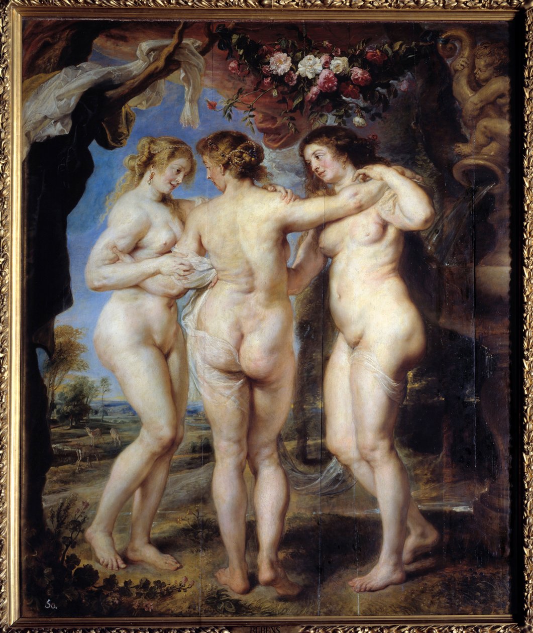 Wszystkie trzy łaski. Obraz Pierre Paul (Pierre-Paul) Rubens (lub Peter Paul lub Petrus Paulus) (1577-1640) autorstwa Peter Paul Rubens