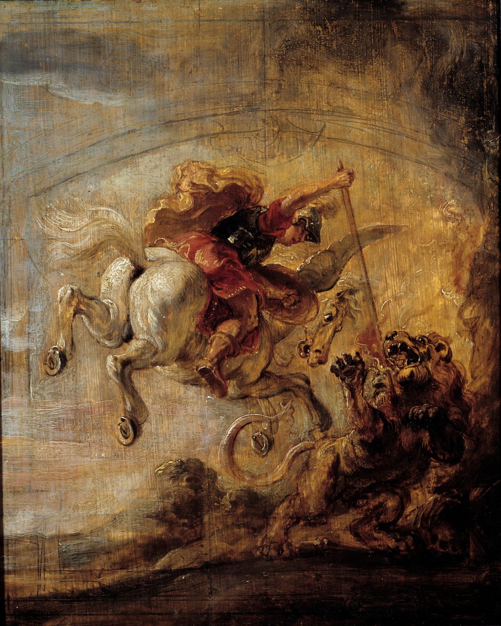 Bellerophon wspina się na Pegase przez swoją włócznię chimerę Obraz Pierre Paul (Pierre-Paul) Rubens (lub Peter Paul lub Petrus Paulus) (1577-1640) autorstwa Peter Paul Rubens
