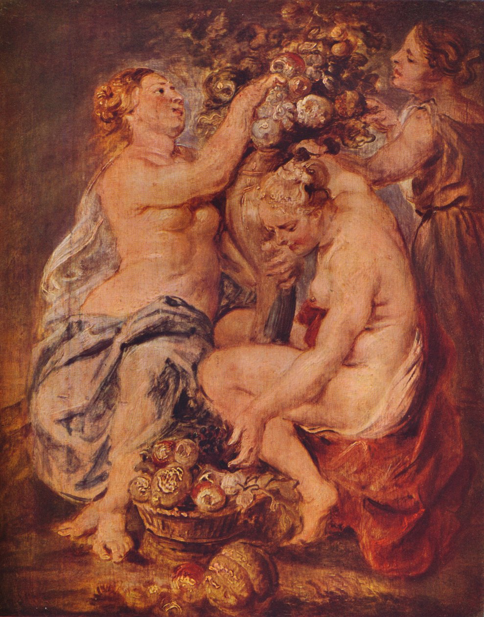 Ceres i dwie nimfy z rogiem obfitości, c1617 autorstwa Peter Paul Rubens