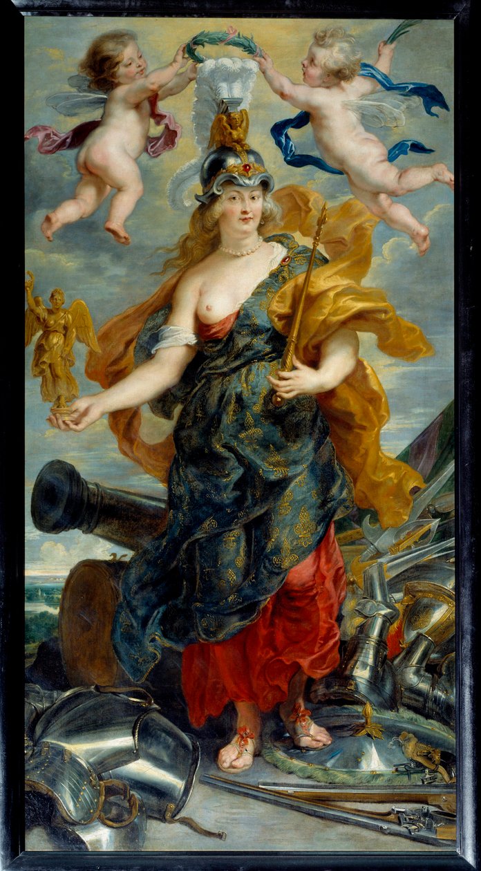 Cycle des Medicis: „” Portrait en pied de Marie de Medicis en Bellona (1573-1642) królowa Francji ”” Obraz Pierre Paul (Pierre-Paul) Rubens (ou Peter Paul ou Petrus Paulus) (1577-1640) (we .flam.) 1621 niedz. 2,76x1,49 m² autorstwa Peter Paul Rubens