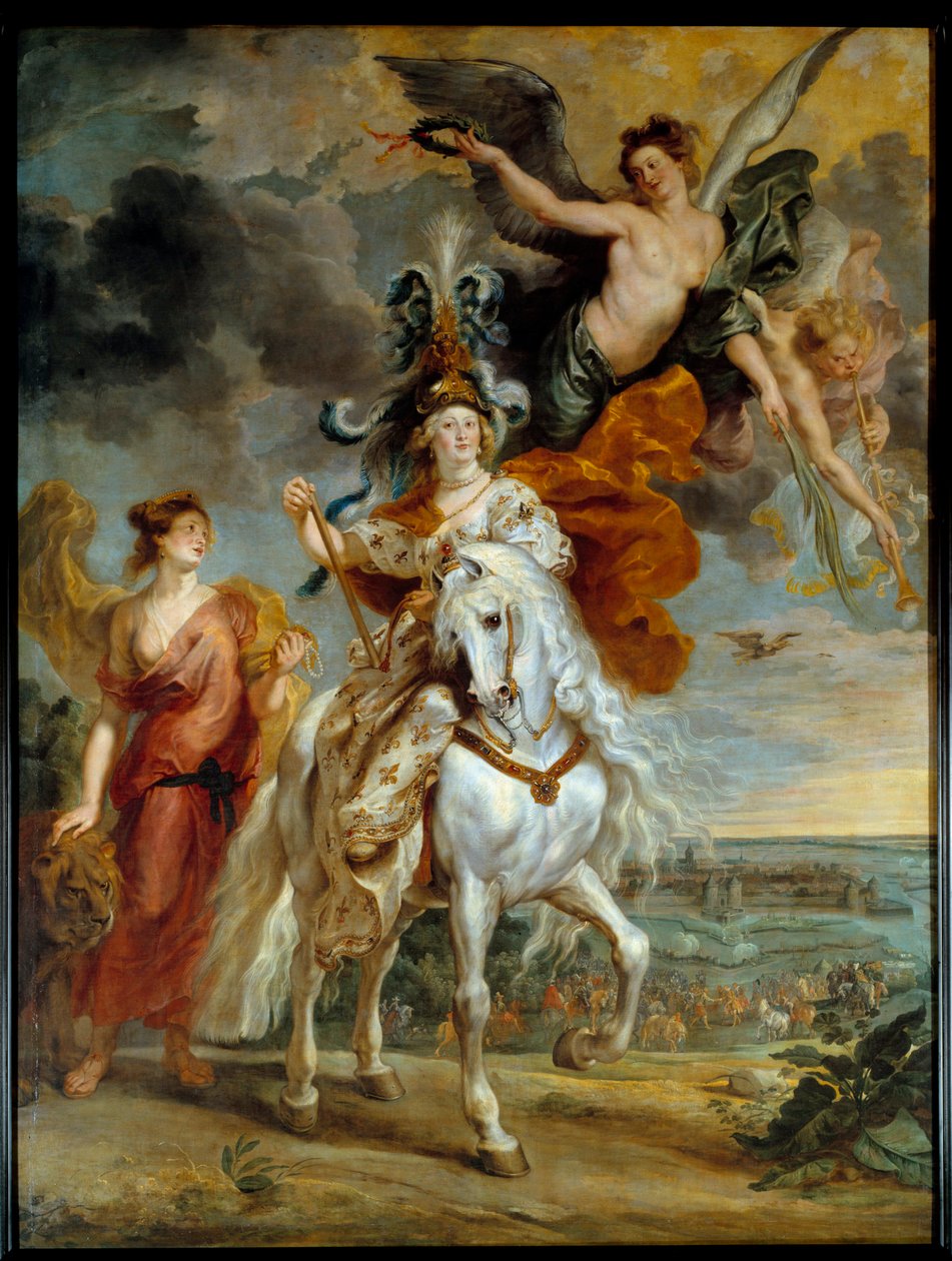 Cycle des Medicis: „”Triumf Juliersa 1 września 1610”””””””””””””””””””””””””””””””””””””””””” „(lub „Podróż Marii de Medicis do mostu Ce w Anjou” „Królowa jest reprezentowana na koniu.) Obraz: Pierre Paul (Pierre-Paul) Rubens (lub Peter Paul) lub Petrus P autorstwa Peter Paul Rubens
