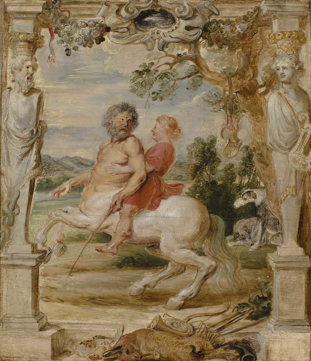Centaur Chiron udziela lekcji młodemu Achillesowi autorstwa Peter Paul Rubens