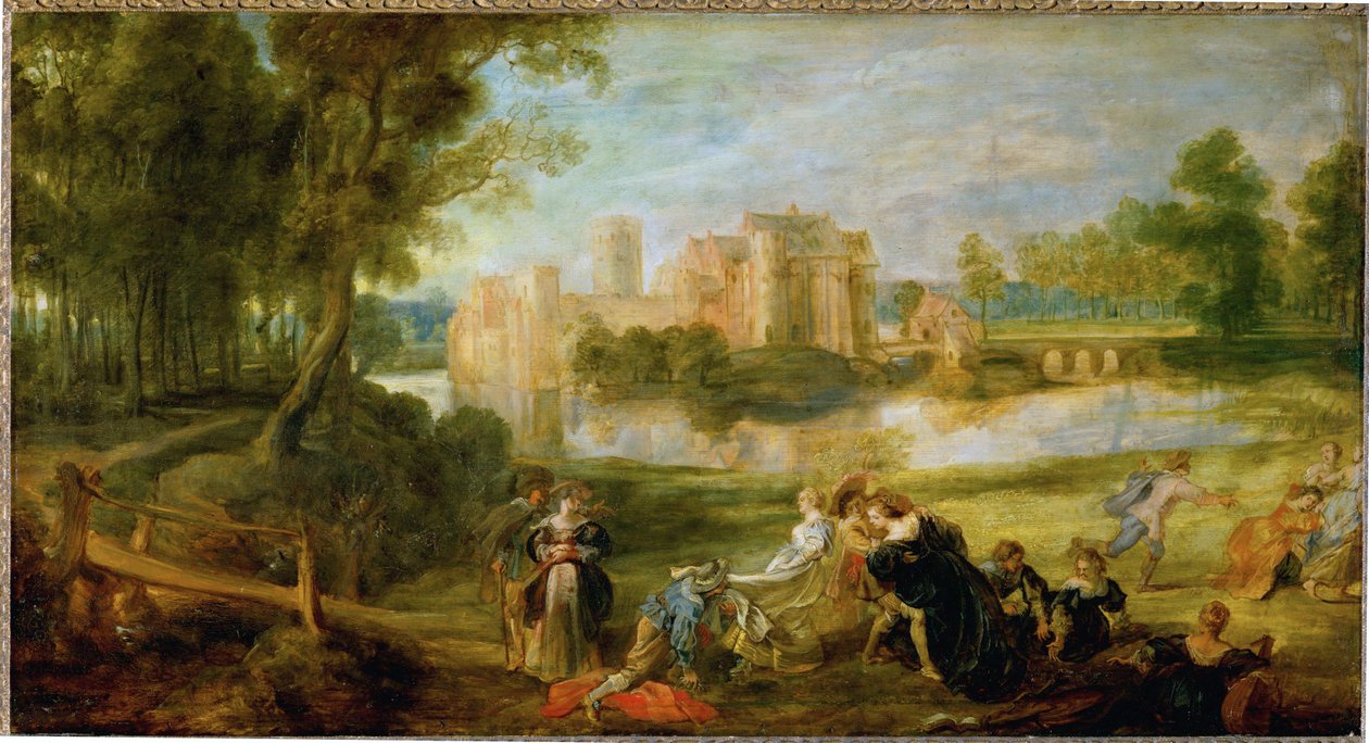 Der Schlosspark, ok. 1635 (olej na drewnie dębowym) autorstwa Peter Paul Rubens