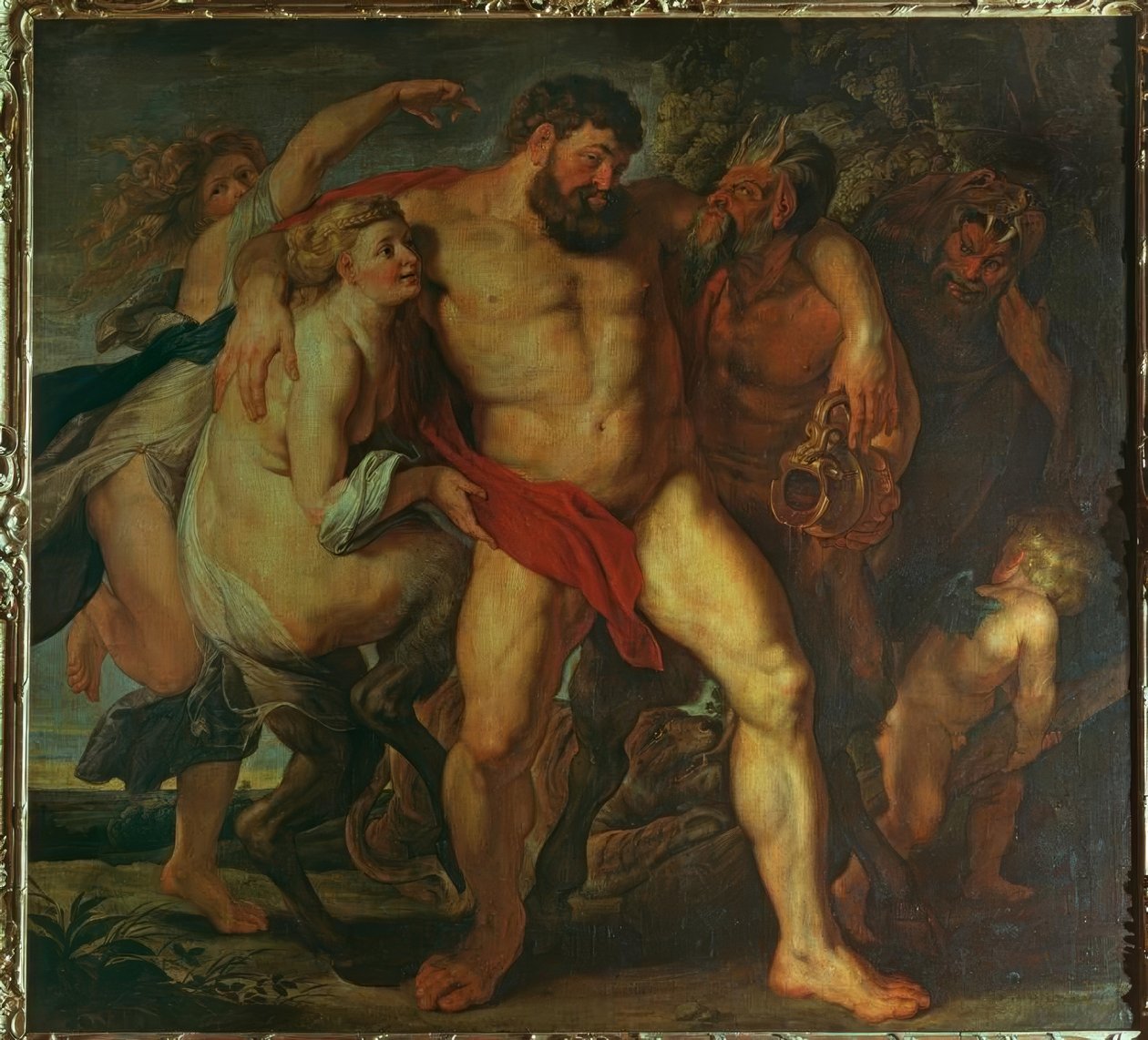 Pijany Herkules, prowadzony przez nimfę i satyrę autorstwa Peter Paul Rubens