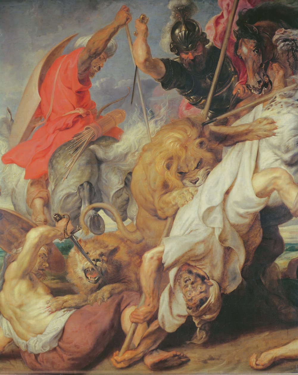 Fragment Polowania na lwa, 1621 olej na płótnie patrz 203326 i 196202 autorstwa Peter Paul Rubens