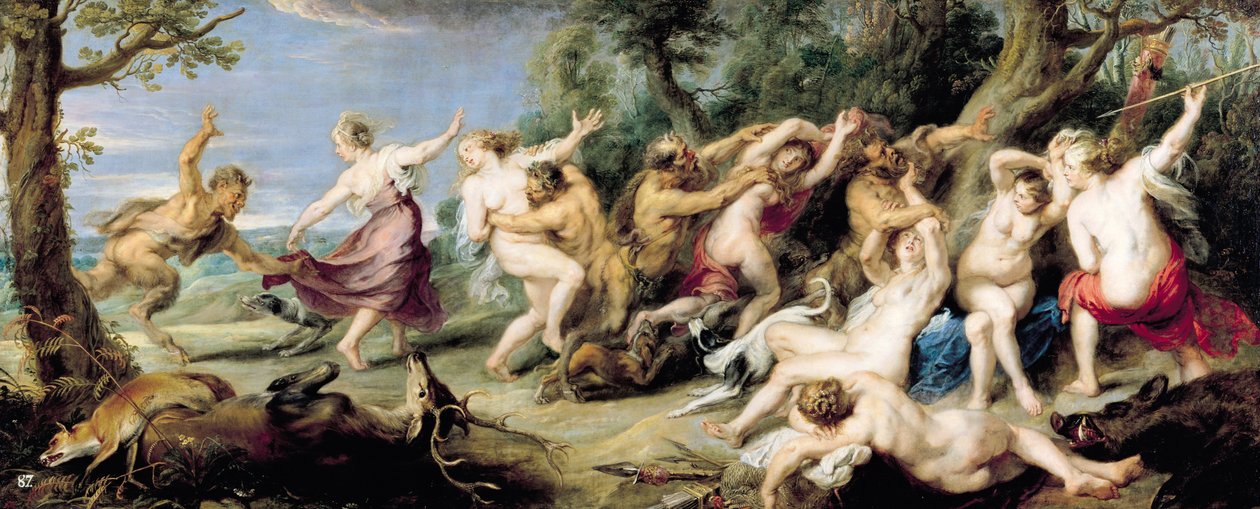 Diana i jej nimfy zaskoczone przez fauny, 1638-40 autorstwa Peter Paul Rubens