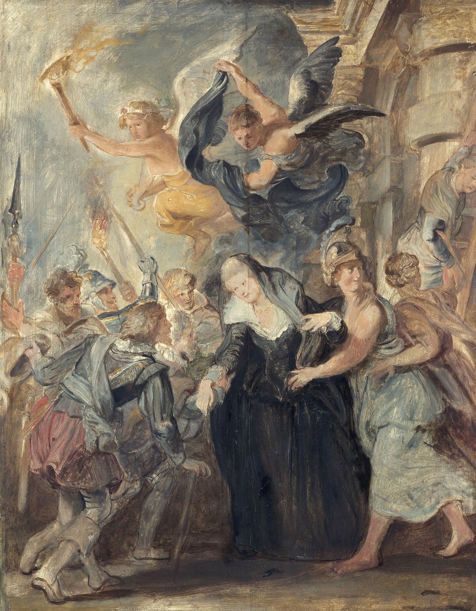 Ucieczka z Blois (szkic do cyklu poświęconego rodzinie Medici) autorstwa Peter Paul Rubens